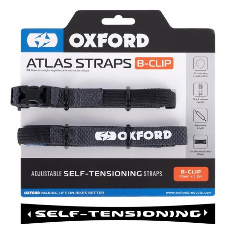 OXFORD PASY TRANSPORTOWE ATLAS B-CLIP 17mm x 1.2M 2 SZTUKI W ZESTAWIE KOLOR SZARY OXFORD PASY TRANSPORTOWE ATLAS B-CLIP 17mm x 1.2M 2 SZTUKI W ZESTAWIE KOLOR SZARY