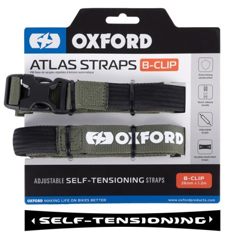 OXFORD PASY TRANSPORTOWE ATLAS B-CLIP 26mm x 1.2M 2 SZTUKI W ZESTAWIE KOLOR ZIELONY (KHAKI) OXFORD PASY TRANSPORTOWE ATLAS B-CLIP 26mm x 1.2M 2 SZTUKI W ZESTAWIE KOLOR ZIELONY (KHAKI)