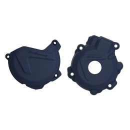 POLISPORT ZESTAW OSŁONA POKRYWY (DEKLA) ALTERNATORA ORAZ OSŁONA POKRYWY SPRZĘGŁA HUSQVARNA FE 250/350 '14-'16 KOLOR NIEBIESKI