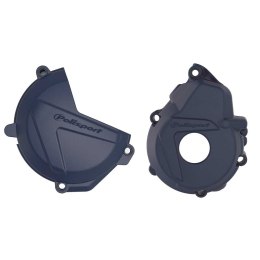 POLISPORT ZESTAW OSŁONA POKRYWY (DEKLA) ALTERNATORA ORAZ OSŁONA POKRYWY SPRZĘGŁA HUSQVARNA FE 250/300 '17-'18 KOLOR GRANATOWY