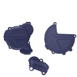 POLISPORT ZESTAW OSŁONA POKRYWY (DEKLA) ALTERNATORA ORAZ OSŁONA POKRYWY SPRZĘGŁA HUSQVARNA TE 250/300 '19-'23 KOLOR GRANATOWY