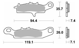 SBS KLOCKI HAMULCOWE NOWOŚĆ KH342 OFF-ROAD SINTER KOLOR ZŁOTY PASUJE DO: KAWASAKI KFX 450 '07-'15, KVF 650 BRUTE FORCE '05-'11, 
