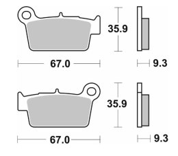 SBS KLOCKI HAMULCOWE NOWOŚĆ KH367 OFF-ROAD CARBON PASUJE DO: YAMAHA YZ/YZF, KAWASAKI KXF, SUZUKI RMZ TYŁ