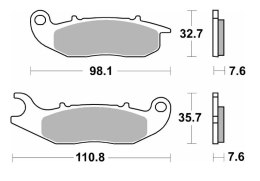 SBS KLOCKI HAMULCOWE NOWOŚĆ KH465 STREET STANDART CERAMIC KOLOR CZARNY AJP PR3/PR4/PR5 '13-,DERBI TERRA/CITY CROSS 125 '08-'16, 