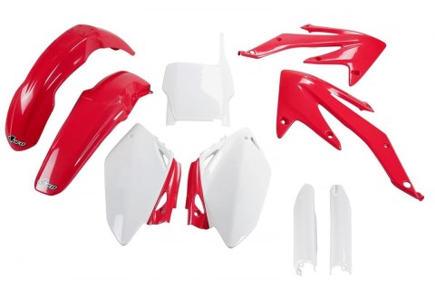 UFO KOMPLET PLASTIKÓW (FULL KIT) Z OSŁONAMI TELESKOPÓW (AMORTYZATORÓW) HONDA CRF 450 R '05-'06 KOLOR OEM (CZERWONY/BIAŁY) (HO108 UFO KOMPLET PLASTIKÓW (FULL KIT) Z OSŁONAMI TELESKOPÓW (AMORTYZATORÓW) HONDA CRF 450 R '05-'06 KOLOR OEM (CZERWONY/BIAŁY) (HO108