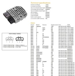 DZE REGULATOR NAPIĘCIA APRILIA; BMW; CAN AM; DUCATI; HONDA; KAWASAKI; SUZUKI; TRIUMPH; YAMAHA (50A)