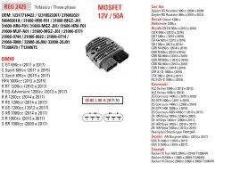 DZE REGULATOR NAPIĘCIA APRILIA; BMW; CAN AM; DUCATI; HONDA; KAWASAKI; SUZUKI; TRIUMPH; YAMAHA (50A)