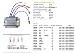 DZE REGULATOR NAPIĘCIA CAGIVA 125 MITO/PLANET/RAPTOR '89-'07; HUSQVARNA WRE 125 '93-'06; SM 125 '93-'06 (OEM-800042274)