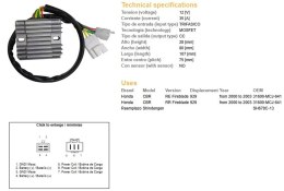 DZE REGULATOR NAPIĘCIA HONDA CBR 900RR (929) '00-'03 (SH678C-13) (ESR436;ESR430) (31600-MCJ-641)