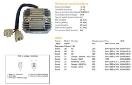 DZE REGULATOR NAPIĘCIA SUZUKI DR 250SE '90-'95; DR 350SE '90-'99; LS 650 SAVAGE '95-'12; SV 650 '99-'02; CAGIVA 650 RAPTOR '01-'