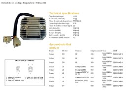 DZE REGULATOR NAPIĘCIA SUZUKI DR 250SE '90-'95; DR 350SE '90-'99; LS 650 SAVAGE '95-'12; SV 650 '99-'02; CAGIVA 650 RAPTOR '01-'