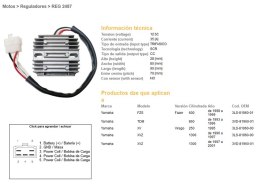 DZE REGULATOR NAPIĘCIA YAMAHA FZS 600 FAZER '98-'99; TDM 850 '93-'96; XVZ 1300 '96-'01 (35A) (ESR360)