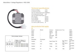 DZE REGULATOR NAPIĘCIA YAMAHA XTZ 660 '92-'93, XTZ 750 '92-'94, XV 250 VIRAGO '94; GILERA DAKOTA/SATURNO/XRT/NORD WEST/ RC/R/COB