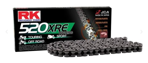 RK ŁAŃCUCH NAPĘDOWY 520XRE-114 (XW-RING) ZAKUWKA (CLF) W ZESTAWIE KOLOR STANDARD (POJEMNOŚĆ: DO 800 CCM) (36,5 KN)