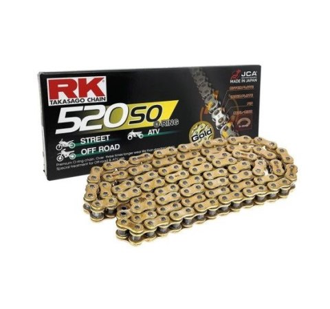 RK ŁAŃCUCH NAPĘDOWY 520SO-106 (O-RING) ZAKUWKA (CLF) W ZESTAWIE KOLOR ZŁOTY (POJEMNOŚĆ: DO 400 CCM) (30,5 KN)