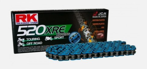 RK ŁAŃCUCH NAPĘDOWY BB520XRE-120(XW-RING) ZAKUWKA (CLF) W ZESTAWIE KOLOR NIEBIESKI (POJEMNOŚĆ: DO 800 CCM) (36,5 KN)