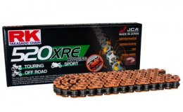 RK ŁAŃCUCH NAPĘDOWY DD520XRE-120 (XW-RING) ZAKUWKA (CLF) W ZESTAWIE KOLOR POMARAŃCZOWY (POJEMNOŚĆ: DO 800 CCM) (36,5 KN)