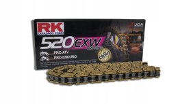 RK ŁAŃCUCH NAPĘDOWY GB520EXW-120 (XW-RING) ZAKUWKA (CLF) W ZESTAWIE KOLOR ZŁOTY (POJEMNOŚĆ: DO 750 CCM) (34,3 KN)