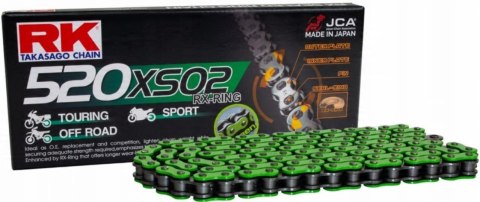 RK ŁAŃCUCH NAPĘDOWY (MOTOCROSS) 520MXZ5-120 ZAPINKA (CL) W ZESTAWIE KOLOR ZIELONY (POJEMNOŚĆ: DO 500 CCM) (37,8 KN)