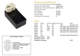 DZE MODUŁ ZAPŁONU CDI HONDA CG 125 '89-'02; XLR 125 '97-'02; CRF 230 '03-'16