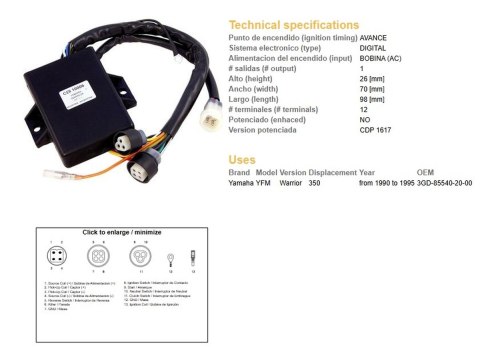 DZE MODUŁ ZAPŁONU CDI YAMAHA YFM 350 WARRIOR '90-'95 (3GD-85540-20-00) (VIC-14602)