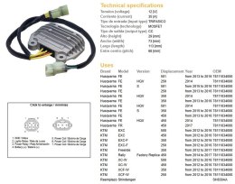 DZE REGULATOR NAPIĘCIA HUSQVARNA FE 250/350/450 '13-'16; KTM EXC-F 250/350 /EXC 450/500 /XCF-W 250/350 /XC-W 450/500 '12-'16 (OE