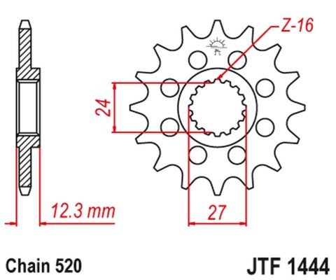 JT ZĘBATKA PRZEDNIA 2310 15 SUZUKI GSXR 1000 '17-20' (231015JT) (ŁAŃC. 520) KONWERSJA