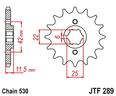 JT ZĘBATKA PRZEDNIA 277 16 HONDA FT 500 '82-'84 (27716JT) (ŁAŃC. 530) (PC07)