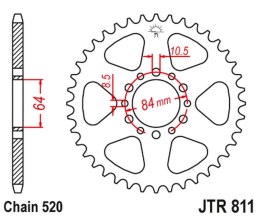 JT ZĘBATKA TYLNA 811 45 SUZUKI DR 200 '86-88, '15-20, SP 200 '86-88 (81145JT) (ŁAŃC. 520)