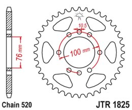 JT ZĘBATKA TYLNA 823 37 SUZUKI VL 250 INTRUDER LC '00-04'; LT 250/300 '86-89'; GN 400 '80-82'; LT 500 '88-92',DR 500 '81-83', DR
