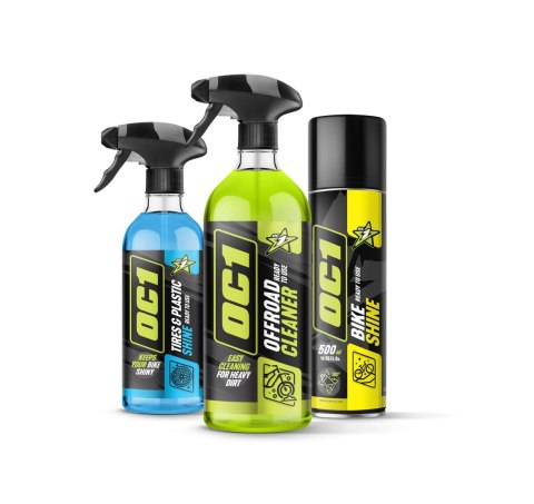 OC1 ZESTAW OFFROAD MUST HAVE Offroad Cleaner 0,95L + Tires & Plastic Shine 0,45L + Bike Shine 500ml