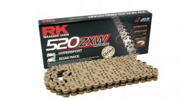 RK ŁAŃCUCH NAPĘDOWY 520ZXW-122 (XW-RING) ZAKUWKA (CLF) W ZESTAWIE KOLOR ZŁOTY (POJEMNOŚĆ: DO 1200 CCM) (42 KN)