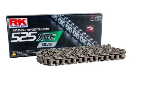 RK ŁAŃCUCH NAPĘDOWY 525XRE-112 (XW-RING) ZAKUWKA (CLF) W ZESTAWIE KOLOR STANDARD (POJEMNOŚĆ: DO 1000 CCM) (42 KN)