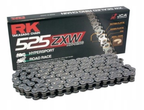 RK ŁAŃCUCH NAPĘDOWY 525ZXW-110 (XW-RING) ZAKUWKA (CLF) W ZESTAWIE KOLOR STANDARD (POJEMNOŚĆ: DO 1300 CCM) (46,4 KN)