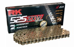 RK ŁAŃCUCH NAPĘDOWY 525ZXW-114 (XW-RING) ZAKUWKA (CLF) W ZESTAWIE KOLOR ZŁOTY (POJEMNOŚĆ: DO 1300 CCM) (46,4 KN)