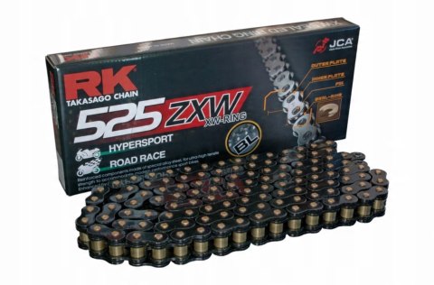 RK ŁAŃCUCH NAPĘDOWY BL525ZXW-120 (XW-RING) ZAKUWKA (CLF) W ZESTAWIE KOLOR CZARNY (POJEMNOŚĆ: DO 1200 CCM) (42 KN)