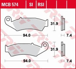 TRW ZF KLOCKI HAMULCOWE KH125 ORGANIC HONDA XLR 125R '98-'99, NX 250 '88-'95, XL 250R BAJA '88-'91, XR 250R '88-'95, XR 600R '88