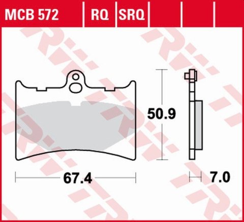 TRW ZF KLOCKI HAMULCOWE KH126 ORGANIC SPORT APRILIA AF-1 125 '89-'92, RS 125 '92-'04, AF-1 250 '90-, BENELLI CHRONO/CX 125 '91, 