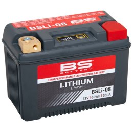 BS AKUMULATOR LITOWO-JONOWY ZE WSKAŹNIKIEM NAŁADOWANIA LIFEPO4 BSLI-08 (148X86X105) (12,8V,300A,64WH,5AH) (YTX16HL,YTX20HL,YTX20