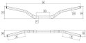 DOMINO KIEROWNICA ALUMINIOWA (ERGAL 7075) FATBAR 28MM WYSOKA KOLOR CZARNY