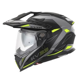 KAPPA 2025/05 KASK KV33 GRAPHIC WIZZARD ENDURO DUAL OFF ROAD Z SZYBĄ I BLENDĄ KOLOR CZARNY SZARY ŻÓŁTY FLUO MATT ROZMIAR 60 / L 