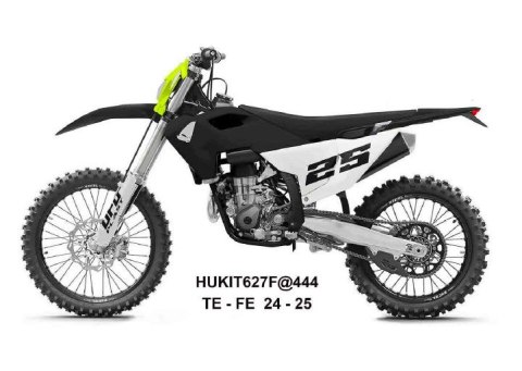 UFO 2025/04 KOMPLET PLASTIKÓW (FULL KIT) Z OSŁONAMI TELESKOPÓW (AMORTYZATORÓW) HONDA CRF 250 R / 450 R '25-, KOLOR CZARNY / BIAŁ