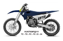 UFO 2025/04 KOMPLET PLASTIKÓW (FULL KIT) Z OSŁONAMI TELESKOPÓW (AMORTYZATORÓW) HUSQVARNA TC 125 / 250 '23-'24, FC 250 / 350 / 45