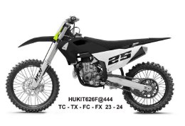 UFO 2025/04 KOMPLET PLASTIKÓW (FULL KIT) Z OSŁONAMI TELESKOPÓW (AMORTYZATORÓW) HUSQVARNA TC 125 / 250 '23-'24, FC 250 / 350 / 45