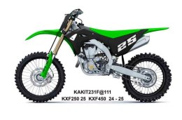 UFO 2025/04 KOMPLET PLASTIKÓW (FULL KIT) Z OSŁONAMI TELESKOPÓW (AMORTYZATORÓW) KAWASAKI KXF 250 '25-, KXF 450 '24-'25 KOLOR CZAR