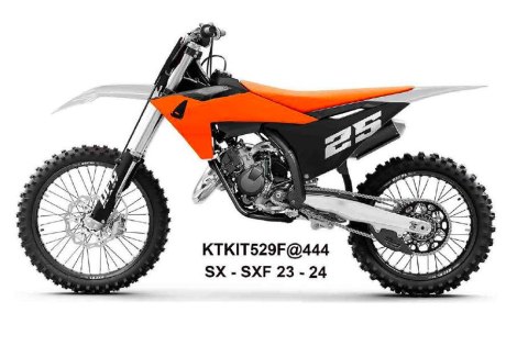 UFO 2025/04 KOMPLET PLASTIKÓW (FULL KIT) Z OSŁONAMI TELESKOPÓW (AMORTYZATORÓW) KTM SX 125 / 250 / 300 TBI '23-'24, SX-F 250 / 35