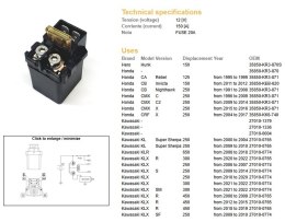 DZE PRZEKAŹNIK ROZRUSZNIKA HONDA CA 125 '95-'99; CB 150/250 '91-'12; CMX 250 96-'16; CRF 250X '04-'17; KAWASAKI KL250 '00-'10; K