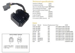 DZE REGULATOR NAPIĘCIA KYMCO MXU 150/250/300 '04-'11; CAN AM DS 250 '06-'15; ARCTIC CAT 150/250/300 '06-'19 (35A) (31600-LBA7-90