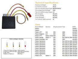 DZE REGULATOR NAPIĘCIA POLARIS 400/500/600/700 SPORTSMAN SCRAMBLER '03-'04 (OEM:4010796, 2203638)