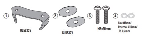KAPPA ADAPTER DO ZAMONTOWANIA STELAŻA BOCZNEGO KLO5145MK I KLO5145CAM BMW F 900 GS '24-, (BEZ UŻYCIA STELAŻA KUFRA CENTRALNEGO K